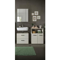 BADEZIMMER 3-teilig  in 120 cm  - Kaschmir/Schwarz, Trend, Glas/Holzwerkstoff (120cm) - MID.YOU