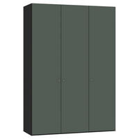 DREHTÜRENSCHRANK in Grau, Grün, Schwarz  - Silberfarben/Schwarz, Design, Glas/Holzwerkstoff (152/220/40cm) - Jutzler