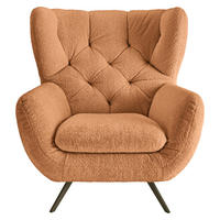 CHESTERFIELD-SESSEL Chenille Rostfarben  - Rostfarben/Schwarz, MODERN, Textil/Metall (100/94/95cm) - Pure Home Lifestyle