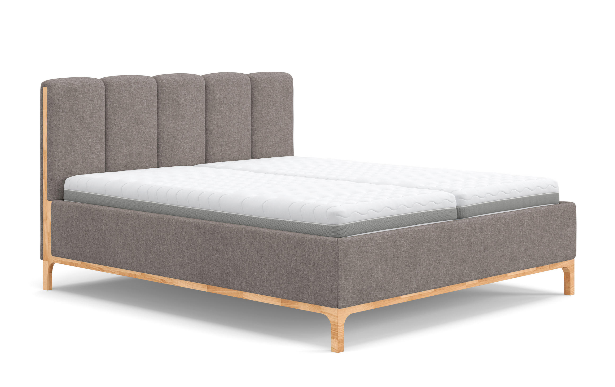 ČALÚNENÁ POSTEĽ, 180/200 cm, krémová - farba buka/krémová, Basics, kompozitné drevo/textil (180/200cm) - Welnova