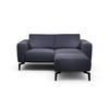 Zweisitzer inkl. Hocker in Chenille Blau  - Blau/Schwarz, Design, Textil/Metall (180/86/86-94cm) - SENSOO