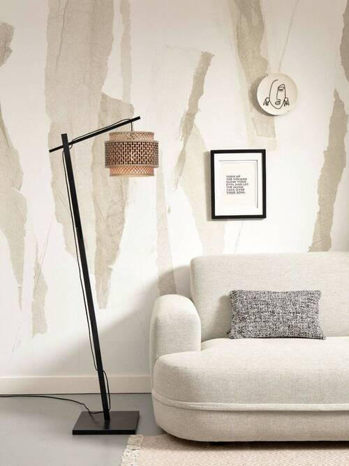 STEHLEUCHTE    - Schwarz/Naturfarben, Trend, Holz (150/31/55cm) - Good & Mojo