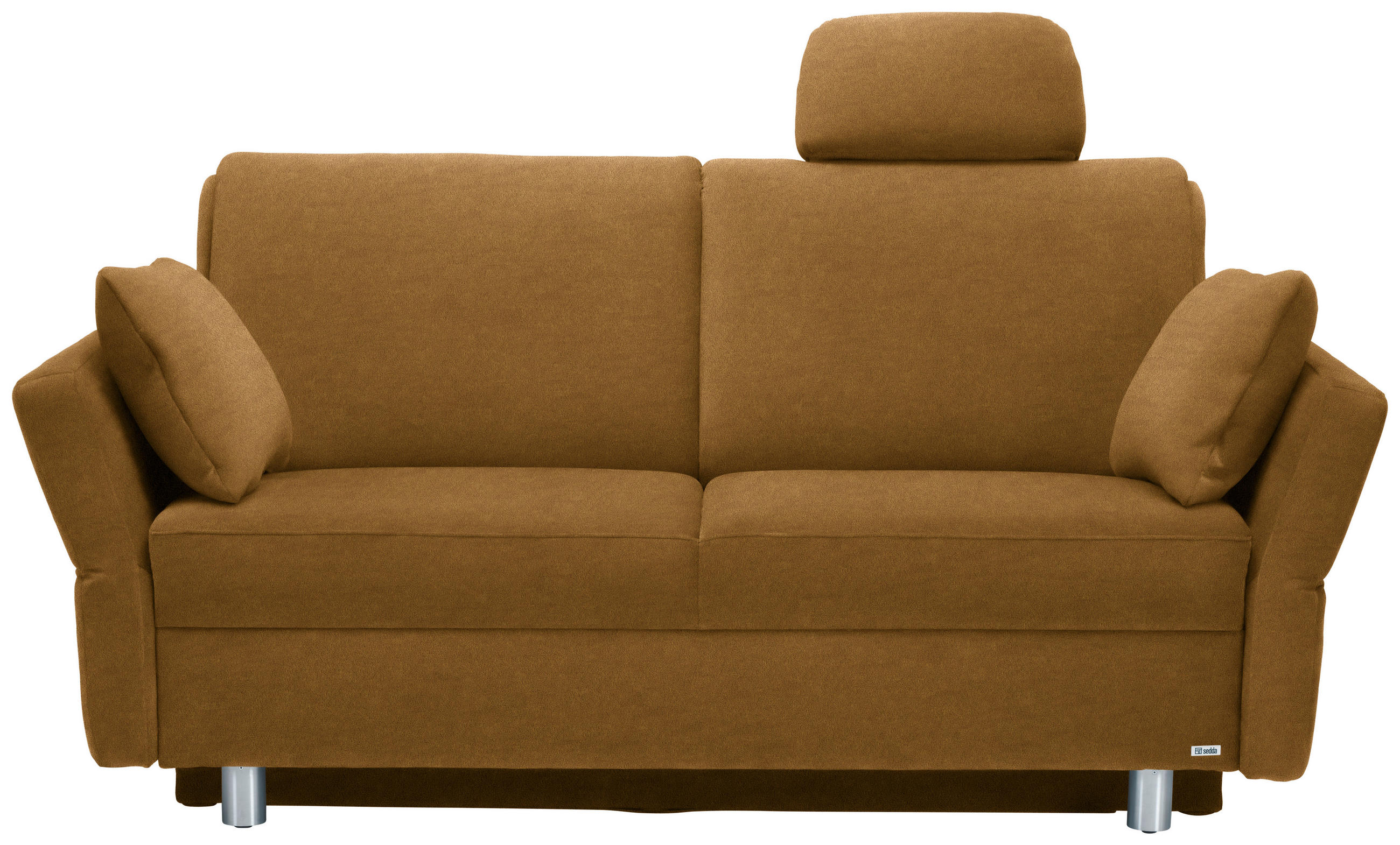SCHLAFSOFA in Velours, beflockt Honig  - Alufarben/Honig, KONVENTIONELL, Kunststoff/Textil (170/88/91cm) - Sedda