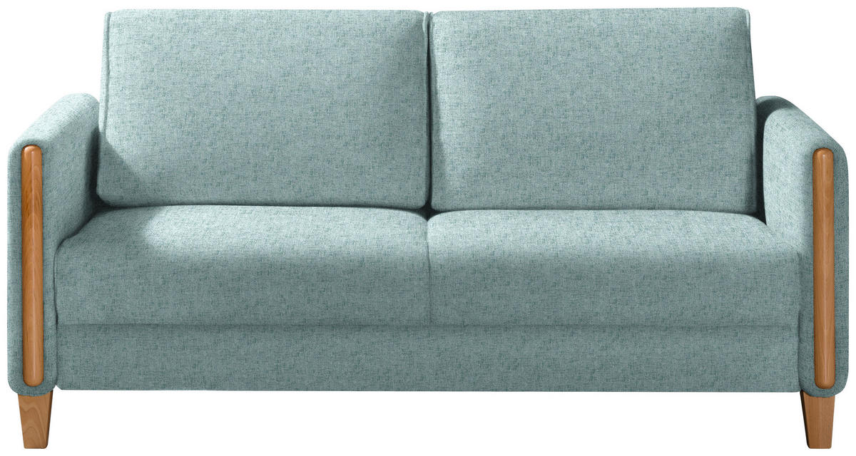 SCHLAFSOFA in Flachgewebe Buchefarben, Hellblau  - Buchefarben/Hellblau, Design, Holz/Textil (174/88/104cm) - Niels Andersson
