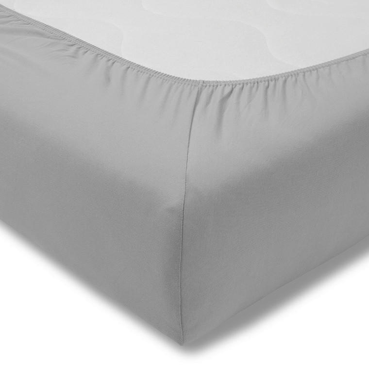 SPANNBETTTUCH Exquisit Single-Jersey  - Platinfarben, Basics, Textil (100/200cm) - Estella