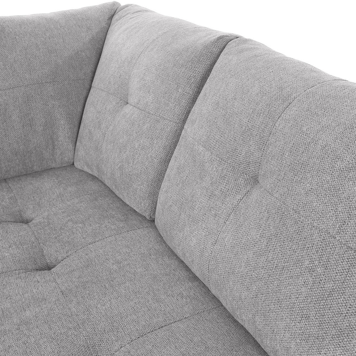 WOHNLANDSCHAFT in Flachgewebe Hellgrau  - Chromfarben/Hellgrau, Konventionell, Kunststoff/Textil (180/338/217cm) - Hom`in