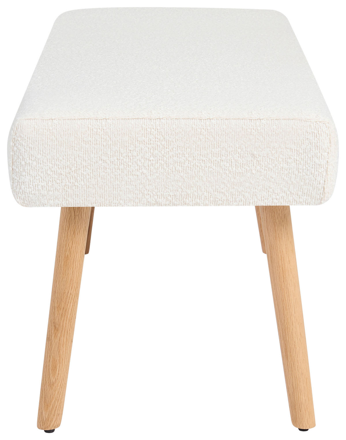 SITZBANK 98/42/40 cm Fleece Eichefarben, Beige Eiche massiv  - Eichefarben/Beige, KONVENTIONELL, Holz/Textil (98/42/40cm) - VanDerken