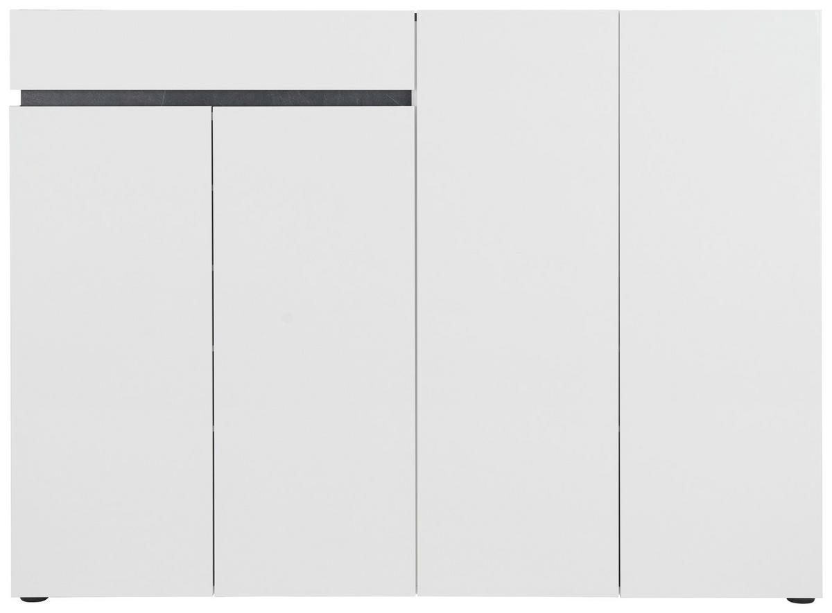 OMARA ZA ČEVLJE antracit, bela - črna/bela, Design, umetna masa/leseni material (160,3/118,4/34cm) - Voleo