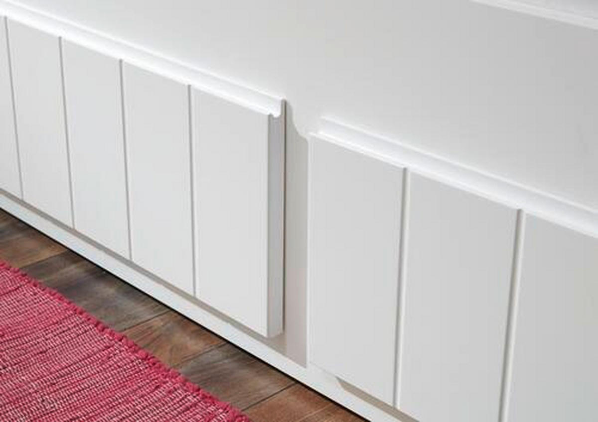 AUSZIEHBETT 90/200 cm  in Weiß  - Weiß, MODERN, Holzwerkstoff (90/200cm) - MID.YOU