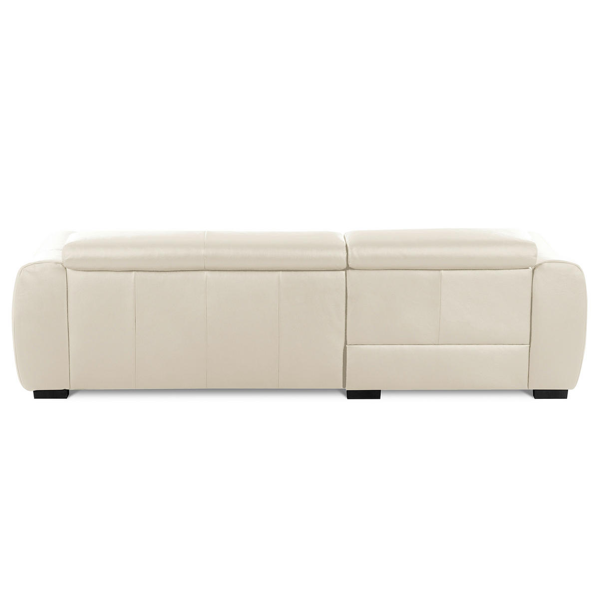 ECKSOFA 177/274 cm AVEIRO in Echtleder Creme Bettkasten, Kopfteilverstellung, Sitzvorzug  177/274 cm  - Creme/Schwarz, Design, Leder/Kunststoff (177/274cm) - Livetastic