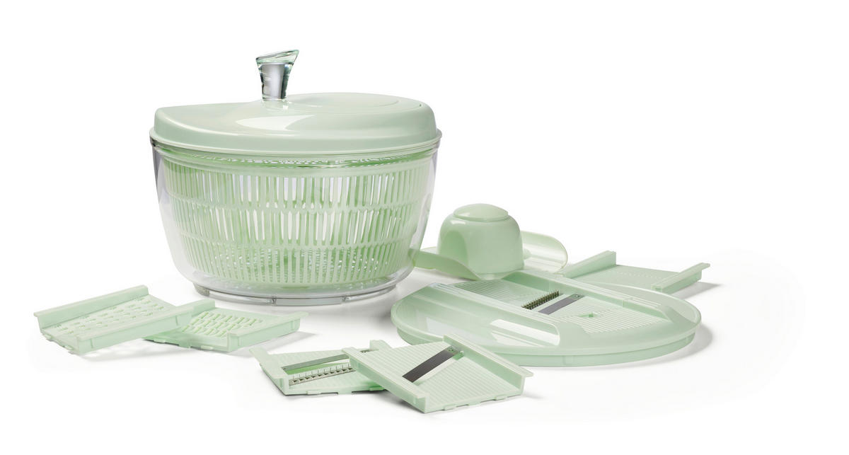 SALATSCHLEUDERSET  - Klar/Hellgrün, Basics, Kunststoff/Metall - Homeware Profession.