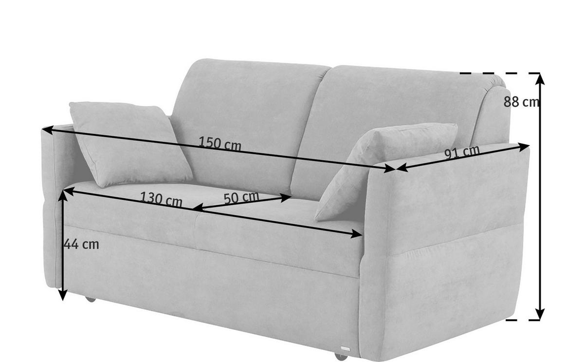 SCHLAFSOFA Chenille Grau  - Schwarz/Grau, KONVENTIONELL, Kunststoff/Textil (150/88/91cm) - Sedda