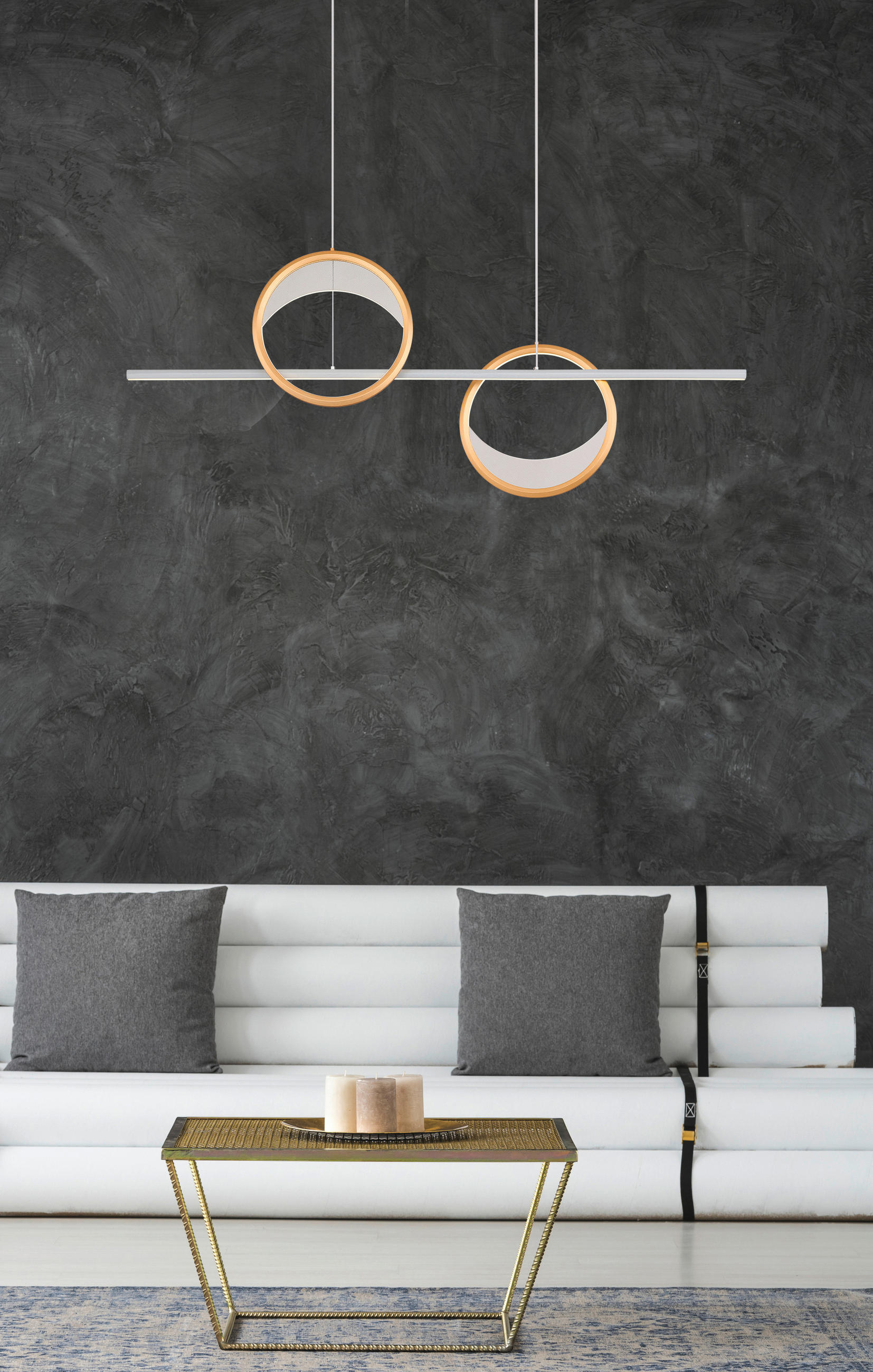 LAMPĂ SUSPENDATĂ CU LED 120,4/10,5/120 cm  - argintiu/străveziu, Design, plastic/metal (120,4/10,5/120cm) - Globo