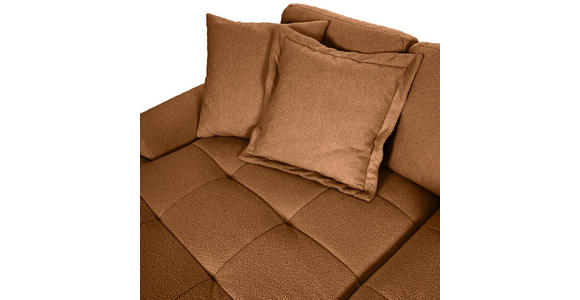 ECKSOFA in Flachgewebe Rostfarben  - Rostfarben/Schwarz, KONVENTIONELL, Kunststoff/Textil (195/286cm) - Carryhome