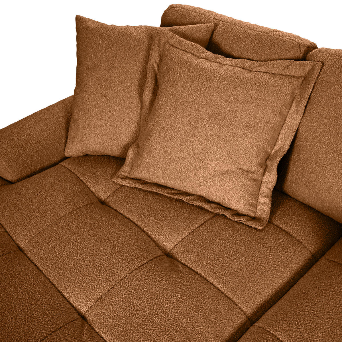 ECKSOFA in Flachgewebe Rostfarben  - Rostfarben/Schwarz, Konventionell, Kunststoff/Textil (195/286cm) - Carryhome