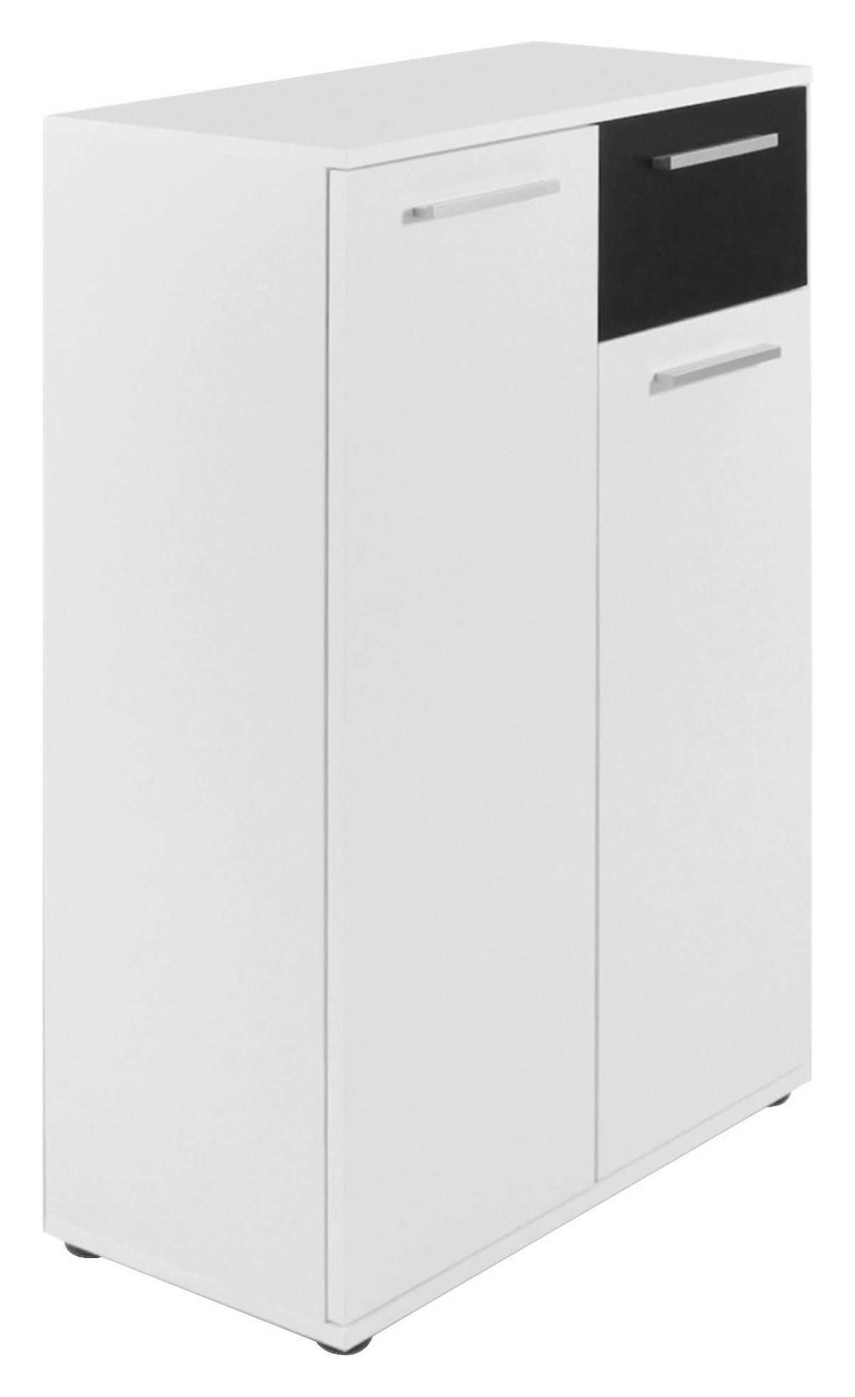 KOMMODE , 60/102/30 cm, 1 Schublade(n)  - Silberfarben/Schwarz, LIFESTYLE, Holzwerkstoff/Kunststoff (60/102/30cm) - MID.YOU