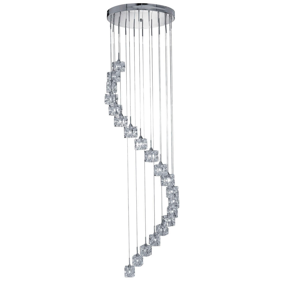 LED-HÄNGLAMPA Ice Cube 45/300 cm  - kromfärg, Design, metall/glas (45/300cm)