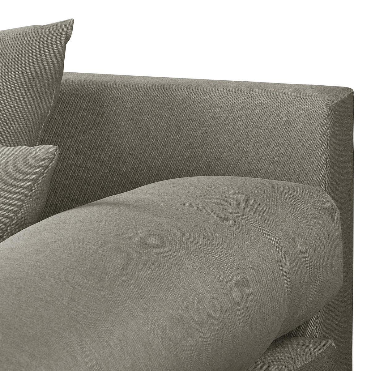 ECKSOFA Naomi Taupe Mikrofaser Rückenkissen  - Taupe/Schwarz, Design, Kunststoff/Textil (284/243cm) - P & B
