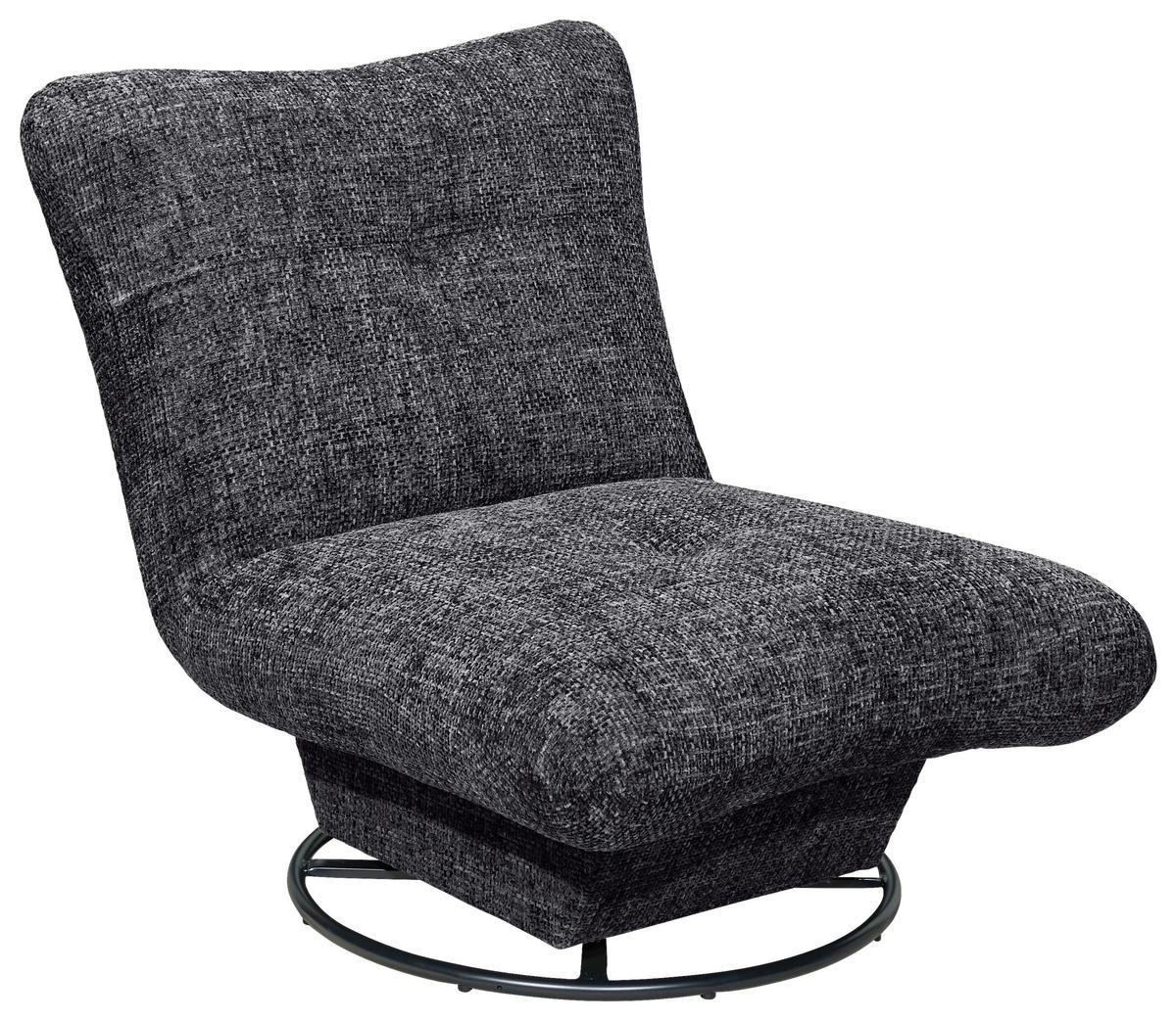 SESSEL in Webstoff Anthrazit  - Anthrazit/Schwarz, Konventionell, Textil/Metall (96/75/93cm) - MID.YOU
