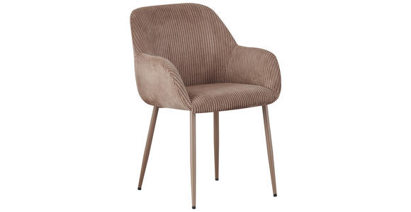 ARMLEHNSTUHL in Eisen Cord - Taupe, Design, Textil/Metall (57,5/84/61cm) - Xora