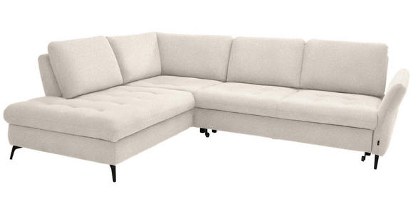 ECKSOFA in Bouclé Creme  - Creme/Schwarz, Natur, Textil/Metall (233/288cm) - Valnatura