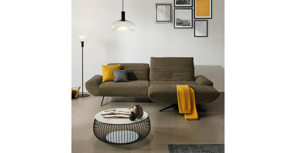 ECKSOFA  in Bouclé Khaki  280/170-195 cm  - Khaki/Schwarz, Design, Textil/Metall (280/170-195cm) - Dieter Knoll