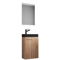 GÄSTEBAD - Silberfarben/Schwarz, MODERN, Glas/Keramik (41cm) - MID.YOU