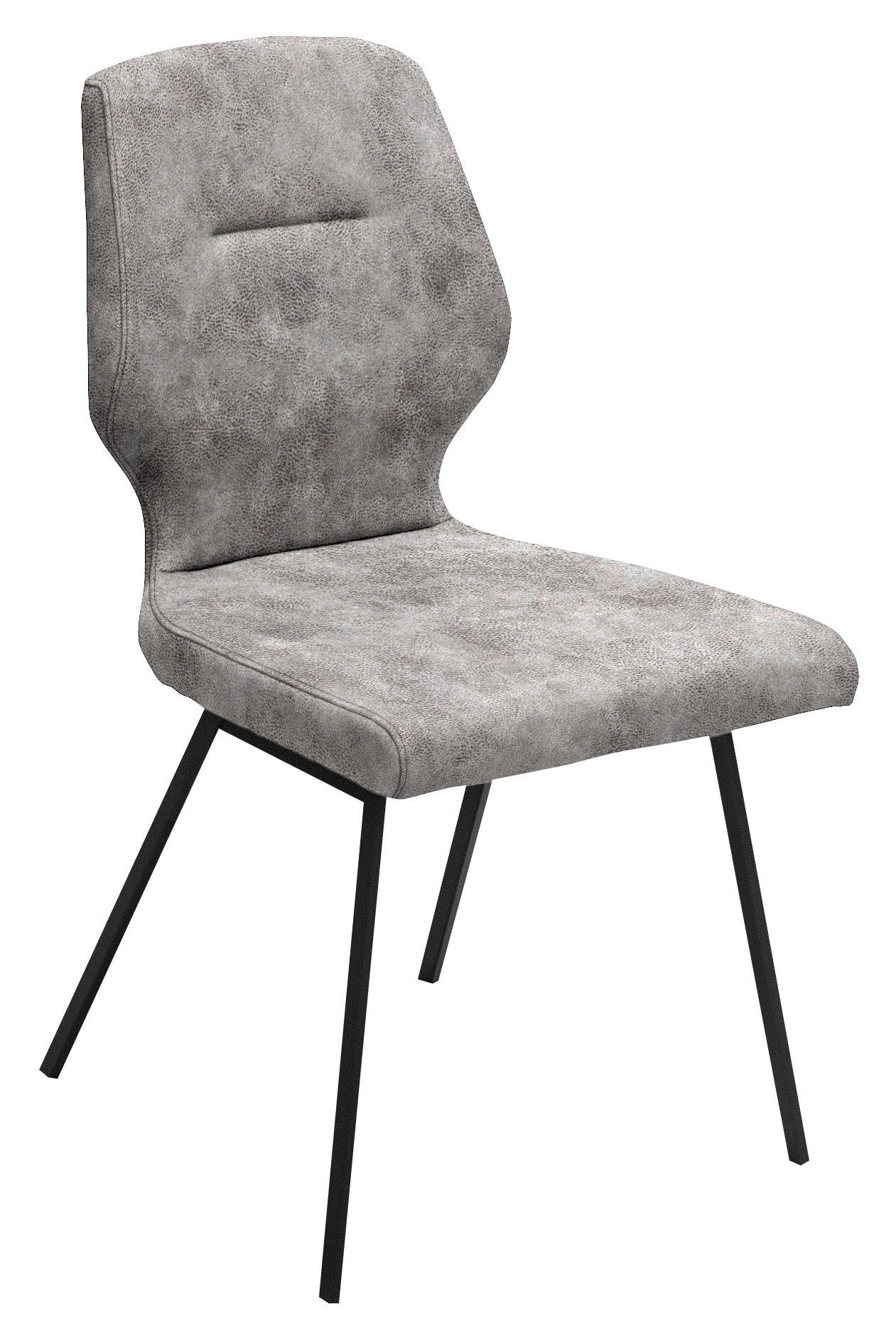 STUHL  in Stahl Mikrofaser Metall, Textil  - Schwarz/Grau, Design, Textil/Metall (46/91/57cm) - Dieter Knoll