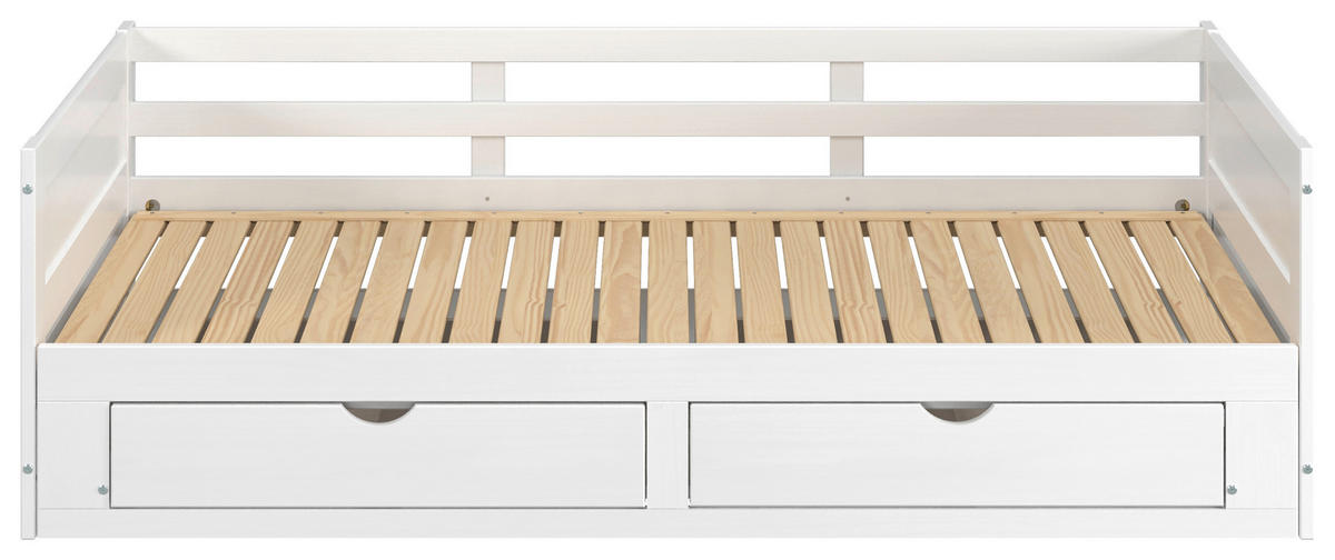 AUSZIEHBETT 200/100 cm Weiss  - Weiss/Naturfarben, Modern, Holz/Holzwerkstoff (200/100cm) - MID.YOU