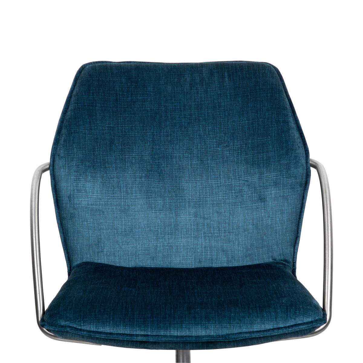 DREHSTUHL  in Samt Blau, Edelstahlfarben  - Chromfarben/Blau, Design, Kunststoff/Textil (56,5/82-94/60cm) - Novel