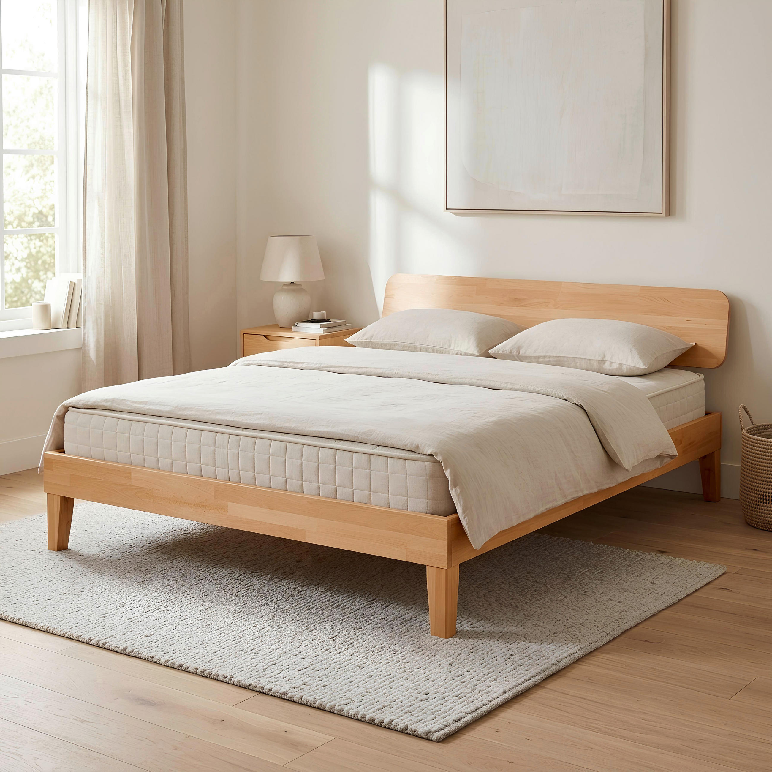 BETT 140/200 cm  in  - Buchefarben, MODERN, Holz (140/200cm) - MID.YOU