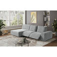 ECKSOFA in Velours Grau  - Schwarz/Grau, Design, Kunststoff/Textil (174/342cm) - Xora