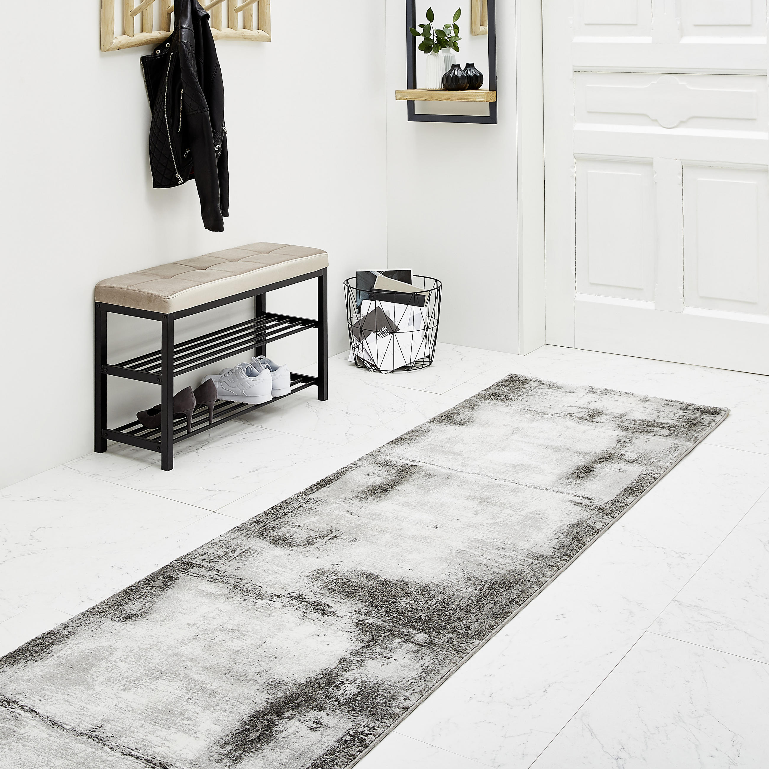 Thumbnail - Novel Läufer Fiorentina, Grau, Textil, Used look, rechteckig, 80x300 cm, Bsci, DIN EN ISO 9001, Oeko-Tex® Standard 100, ...