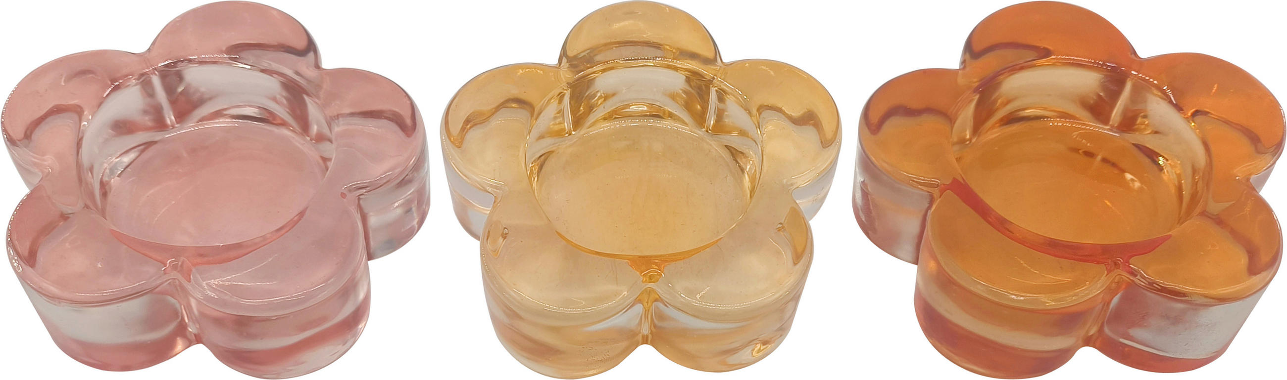 SKL. SVIETNIK NA ČAJ. SVIEČKU  sklo - oranžová/žltá, Basics, sklo (7/2,5cm) - Ambia Home