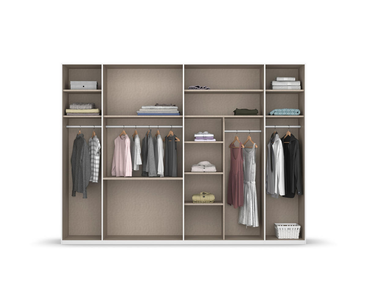 DREHTÜRENSCHRANK 301/223/60 cm,  in Schwarz, 6-türig  - Chromfarben/Schwarz, Design, Glas/Holzwerkstoff (301/223/60cm) - home24