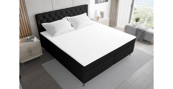 BOXSPRINGBETT 180/200 cm  in Schwarz  - Schwarz, KONVENTIONELL, Textil/Metall (180/200cm) - Carryhome