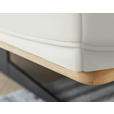ECKSOFA in Echtleder Weiß  163/305 cm  - Eichefarben/Schwarz, Design, Leder/Holz (163/305cm) - Novel