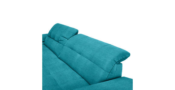 ECKSOFA in Mikrofaser Türkis  - Türkis/Chromfarben, Design, Textil/Metall (180/265cm) - Carryhome