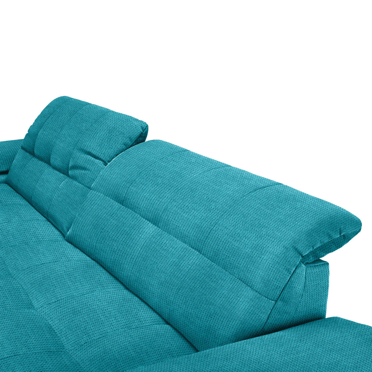 ECKSOFA Mikrofaser Türkis  - Türkis/Chromfarben, Design, Textil/Metall (180/265cm) - Carryhome