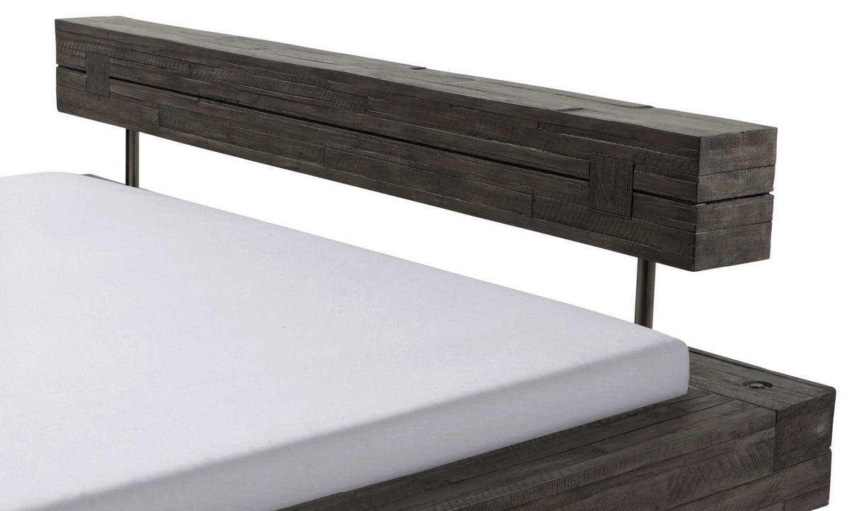 BALKENBETT 200/200 cm  in Grau  - Grau, KONVENTIONELL, Holz (200/200cm) - Hasena