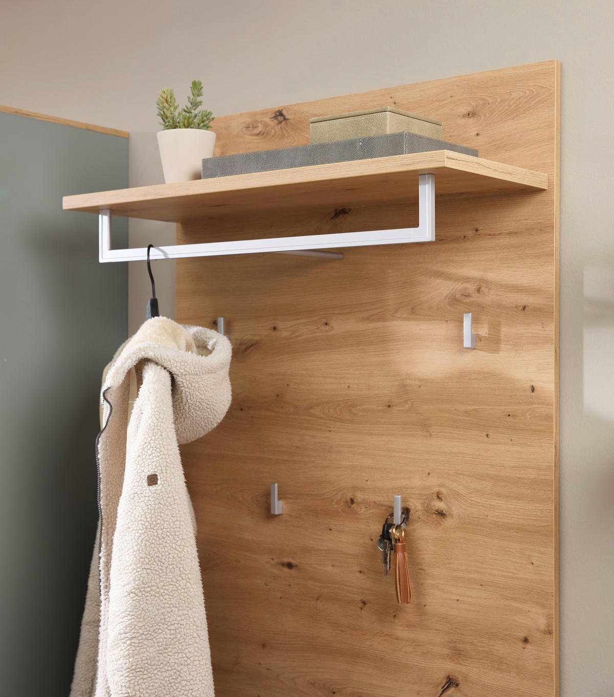 GARDEROBENPANEEL  in 78/117/30 cm  - Eiche Artisan, Design, Holzwerkstoff/Metall (78/117/30cm)