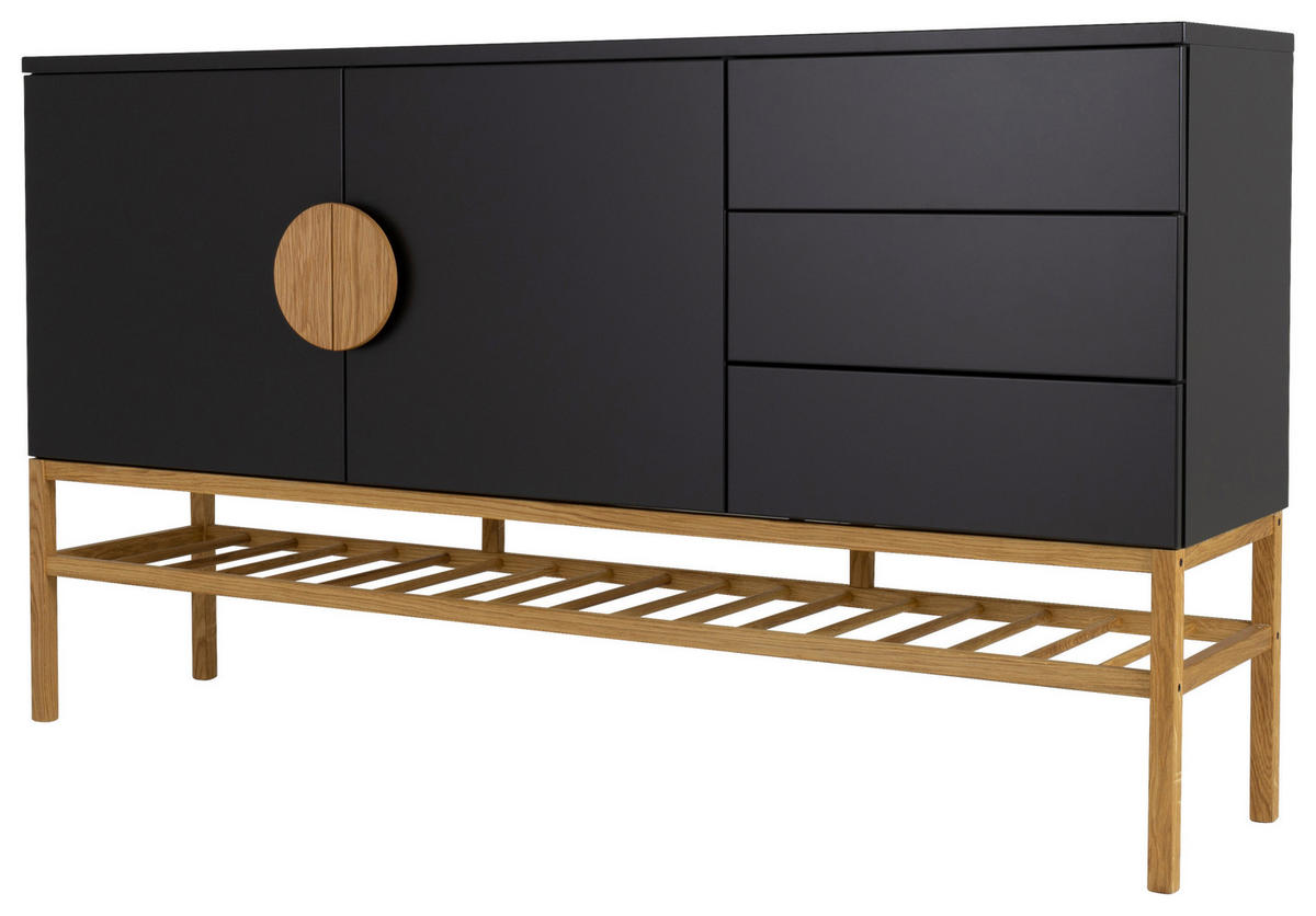 SIDEBOARD  in 176/100/43 cm  - Eichefarben/Schwarz, Design, Holz/Holzwerkstoff (176/100/43cm)