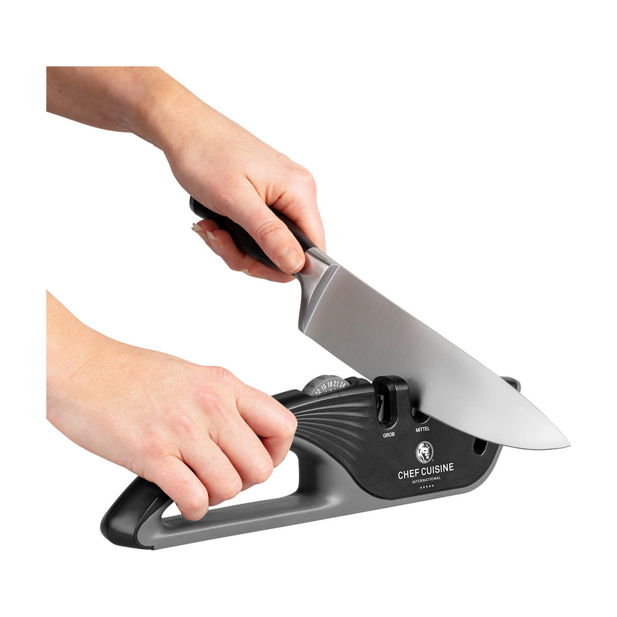 MESSERSCHÄRFER  Metall, Glas  - Schwarz, Basics, Glas/Kunststoff (27,5/7,5/3,5cm) - CHEF CUISINE