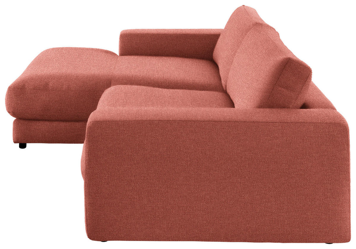 ECKSOFA in Flachgewebe Orange  - Schwarz/Orange, Design, Kunststoff/Textil (190/270cm) - Lomoco