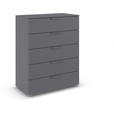 KOMMODE , 80/100/43 cm, 5 Schublade(n)  - Dunkelgrau, Design, Holzwerkstoff/Metall (80/100/43cm) - Carryhome