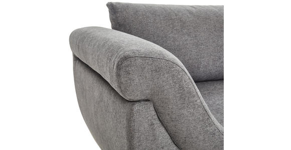 ECKSOFA Grau Flachgewebe  - Silberfarben/Grau, Design, Textil/Metall (306/174cm) - Carryhome