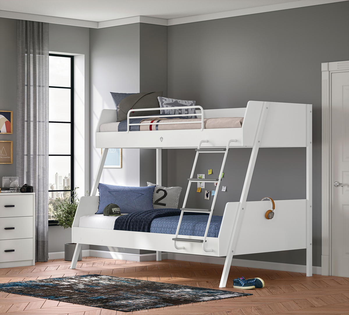 PAT SUPRAETAJAT  - alb, Modern, metal/material pe bază de lemn - Cilek