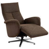 DREHSTUHL  in Flachgewebe Dunkelbraun  - Chromfarben/Dunkelbraun, Konventionell, Textil/Metall (75/112/82cm) - Sit & More