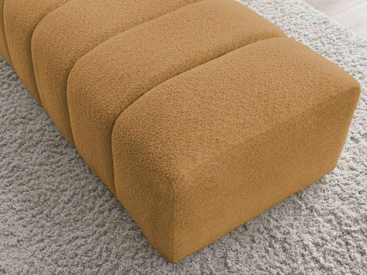 HOCKER ANNECY Bouclé Gelb  - Gelb/Schwarz, MODERN, Kunststoff/Textil (140/45/70cm)