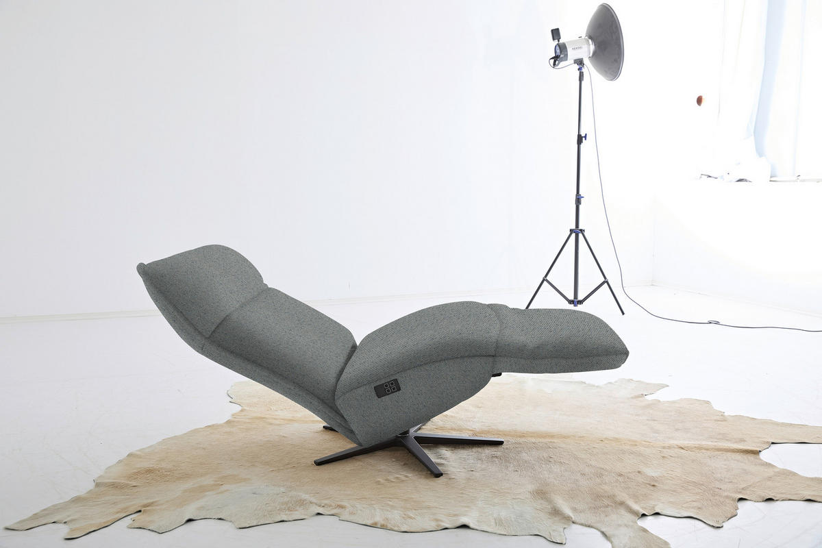 RELAXSESSEL in Textil Dunkelgrau  - Dunkelgrau/Schwarz, Modern, Textil/Metall (90/106/96cm) - Chilliano